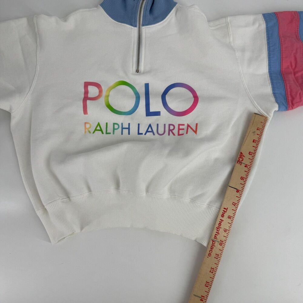 Polo Ralph Lauren Ombre Logo Fleece 1/4 Zip Pullover Sweatshirt Women Size S - Picture 11 of 12